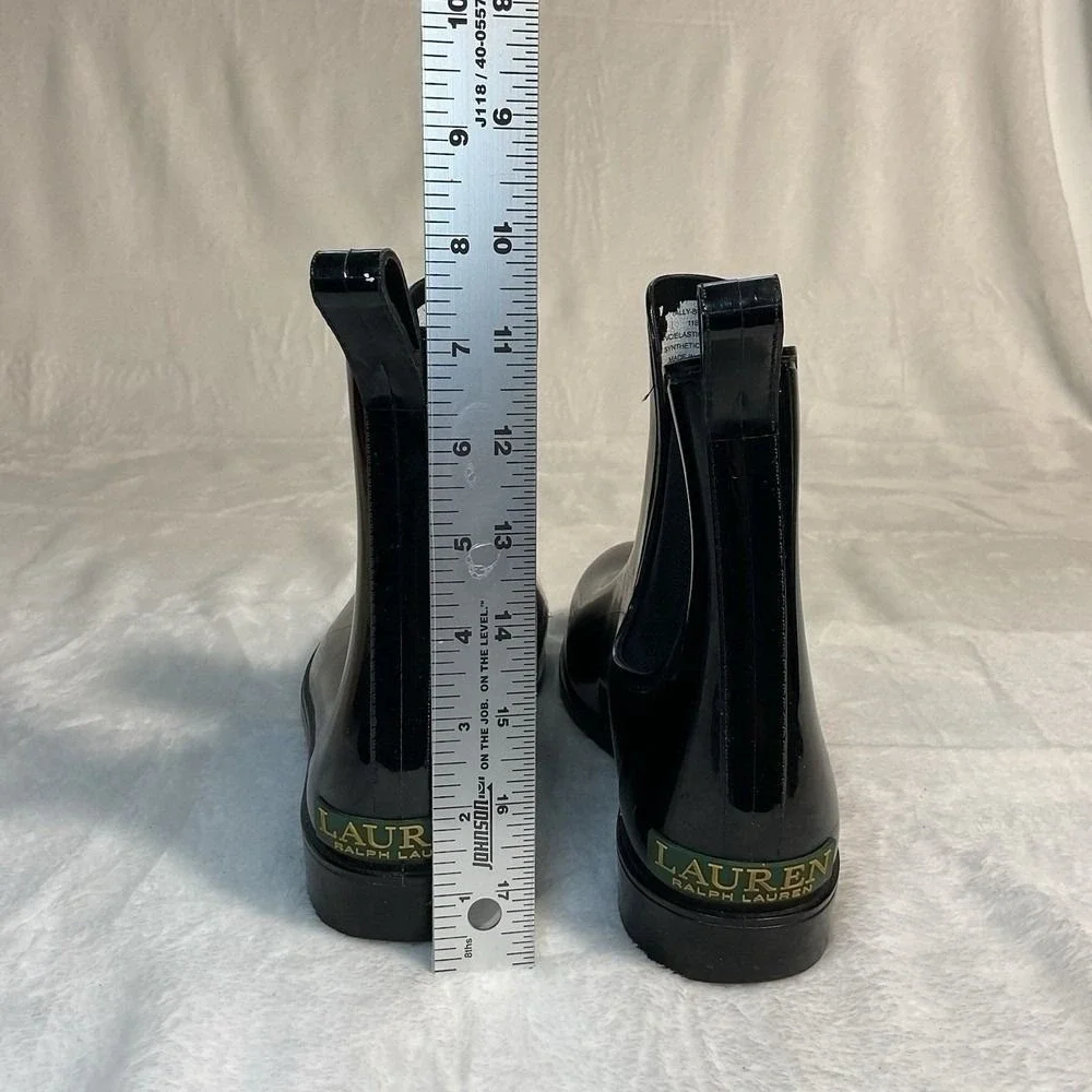Womens size 11 Black Pull On lauren Ralph Lauren rain boot rubber waterproof